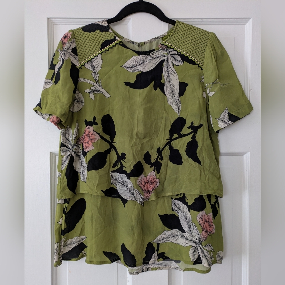 Anthropologie Vineet Bahl Ryerson Print Blouse Top